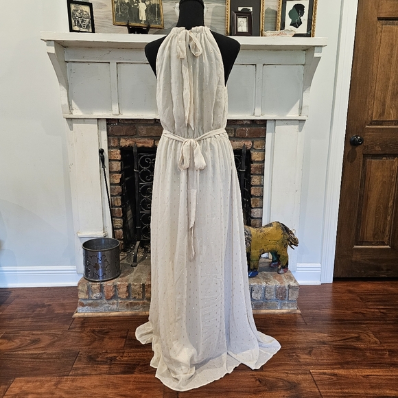 NWT Modcloth Illuminated Elegance Chiffon Halter Maxi Dress, Size L - Picture 7 of 16